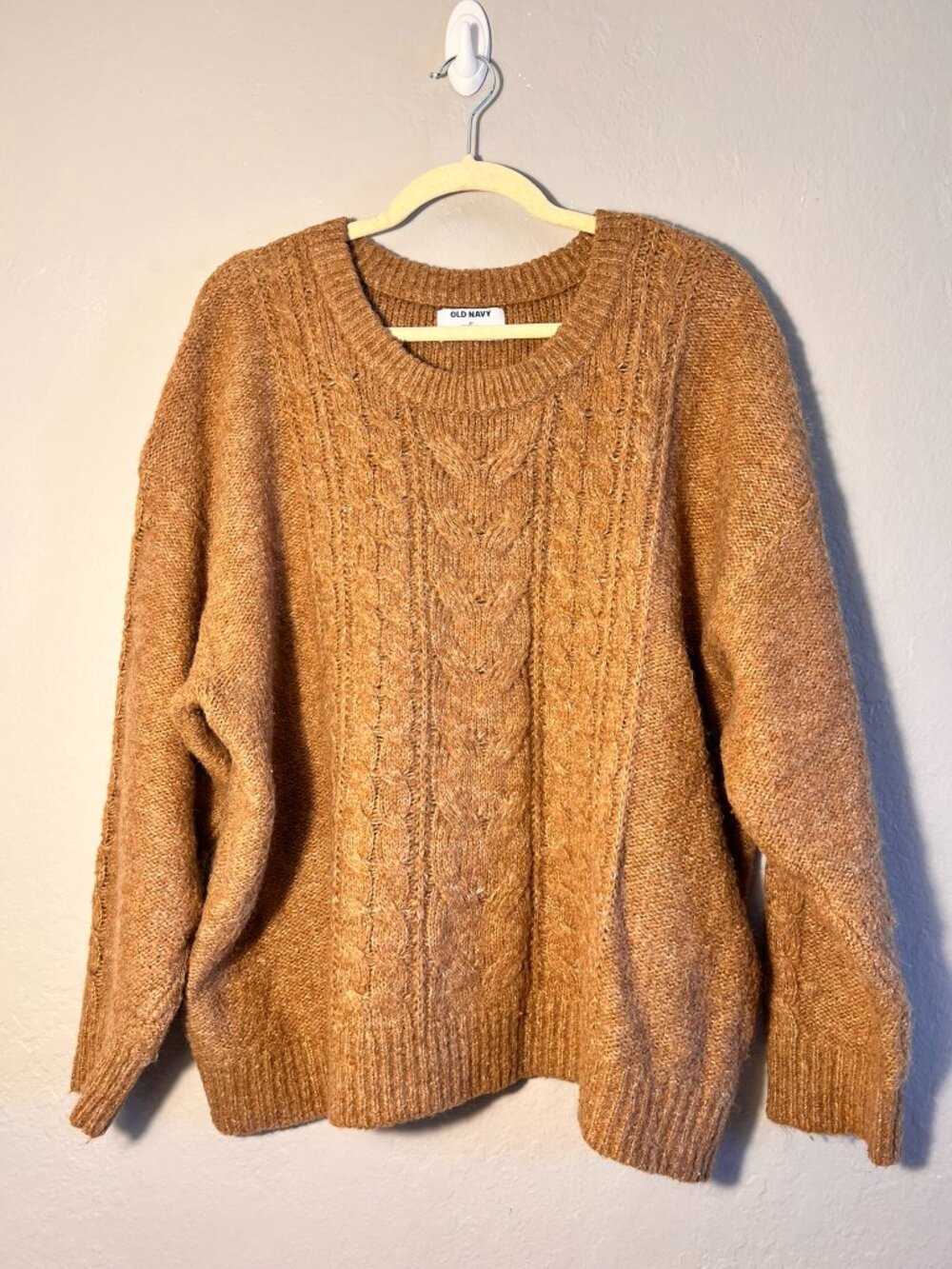 NWOT - 2X - Old Navy Light Brown Cable Knit Crewneck Sweater